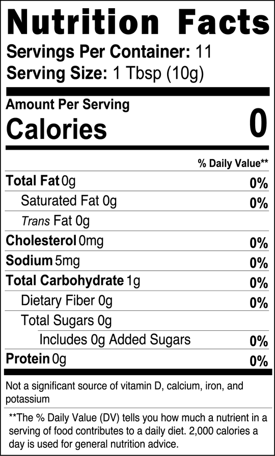 Introducing the nutrition facts label for GreenHat's Manuka Honey Coffee 4oz - Awaken Your Senses: 0 calories, 0g fat, 0mg cholesterol, 5mg sodium, 0g carbs, and 0g protein per each tablespoon serving. This unique New Zealand-inspired blend contains no significant vitamins or minerals.