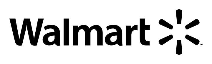 Walmart logo with a stylized asterisk next to the word "walmart" on a green background.